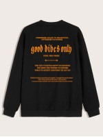 Men Slogan Print Sweatshirt