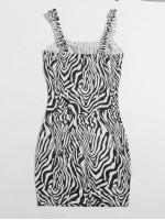 Zebra Pattern Knot Front Dress