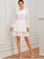 Zip Back Layered Lace Dress