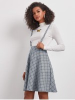 Zip Up Plaid Overall Dress Without Top