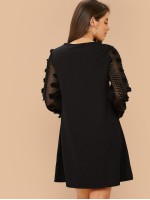 3D Applique Bishop Sleeve Dress