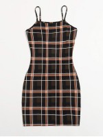 Plaid Cami Bodycon Dress