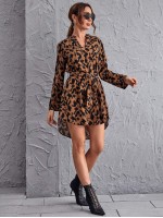 All Over Print Belted Dress