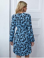 All Over Print Belted Dress