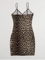 Wrap Detail Leopard Cami Bodycon Dress