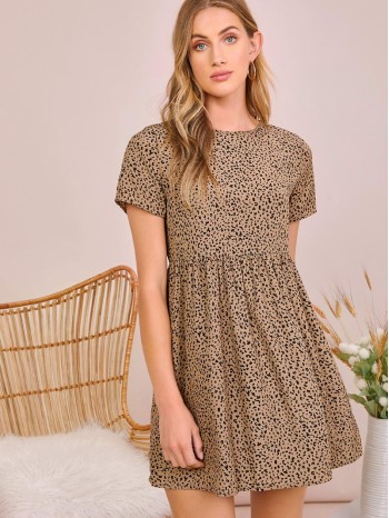 Allover Print Smock Dress