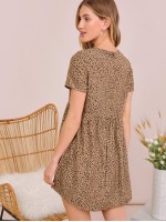 Allover Print Smock Dress