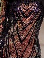 Zip Back Sequin Prom Dress