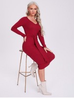 V-Neck Tie Waist Dress