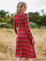 Zip Back Belted Tartan Dress