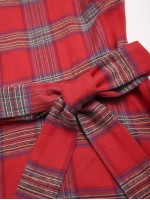 Zip Back Belted Tartan Dress