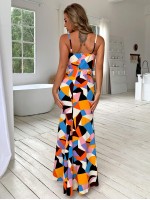 Zip Back Geo Pattern Prom Dress