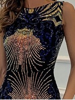 Zip Backless Mermaid Hem Sequin Maxi Prom Dress