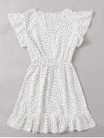 V-neck Polka Dot A-line Dress