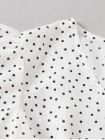 V-neck Polka Dot A-line Dress