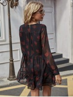 Allover Floral Print Smock Dress