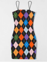 Argyle Print Dress