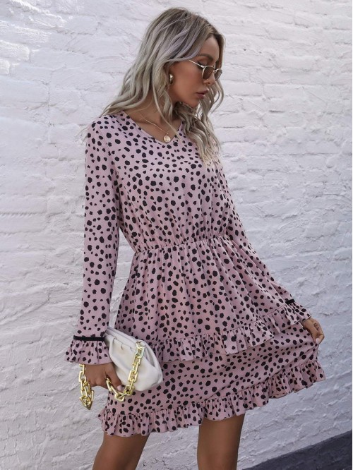 All Over Print Tiered Layered Dress