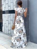 Wrap Tie Side Floral Print Dress