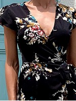 Wrap Tie Side Floral Print Dress