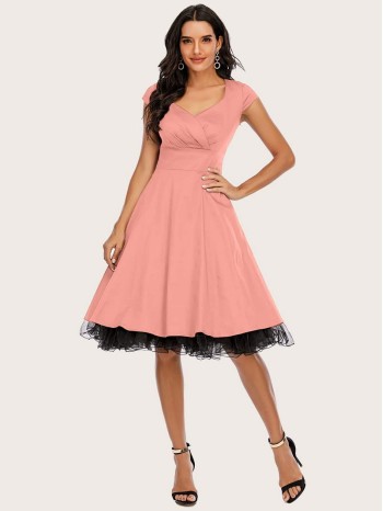 Zip Back Sweetheart Neck Dress Without Petticoat