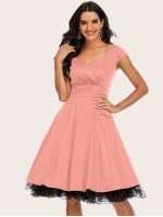 Zip Back Sweetheart Neck Dress Without Petticoat