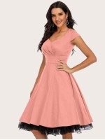 Zip Back Sweetheart Neck Dress Without Petticoat