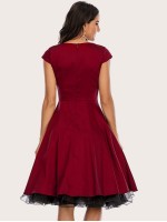 Zip Back Sweetheart Neck Dress Without Petticoat