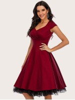 Zip Back Sweetheart Neck Dress Without Petticoat