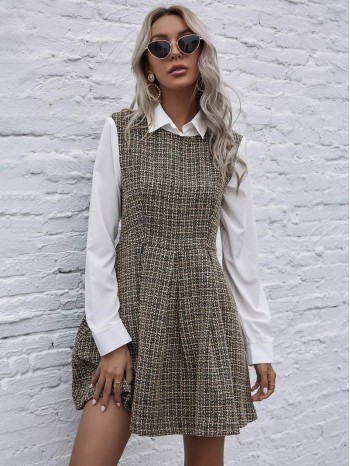 2 In 1 Tweed Dress