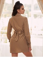 Wrap Tie Back Shirt Dress