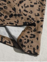 Wrap Detail Leopard Cami Bodycon Dress