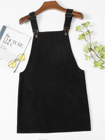 Adjustable Strap Cord Overall Dress