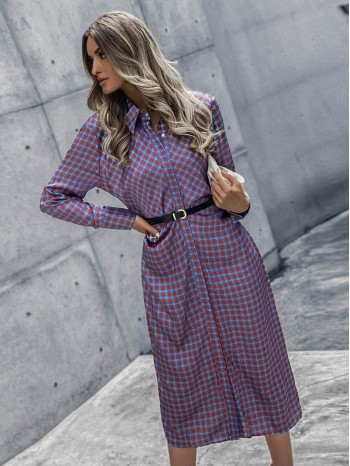 Allover Geo Print Shirt Dress Without Belt