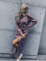 Allover Geo Print Ruched Side Shirt Dress Without Belt