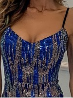 Zip Back Sequin Maxi Prom Dress