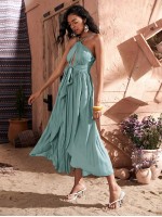 Asymmetrical Hem Self Tie Cami Dress