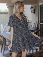 All Over Print Babydoll Dress