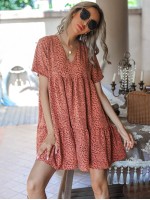 All Over Print Babydoll Dress