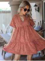 All Over Print Babydoll Dress