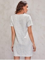 Zip Back Tweed Dress