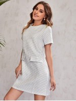 Zip Back Tweed Dress