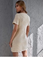 Zip Back Tweed Dress