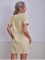 Zip Back Tweed Dress