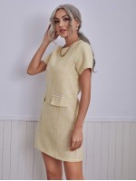 Zip Back Tweed Dress