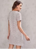 Zip Back Tweed Dress