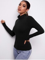 Turtle Neck Solid Tee