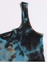 Notched Neck Tie Dye Tank Top