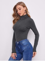 Turtle Neck Solid Tee