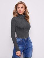 Turtle Neck Solid Tee